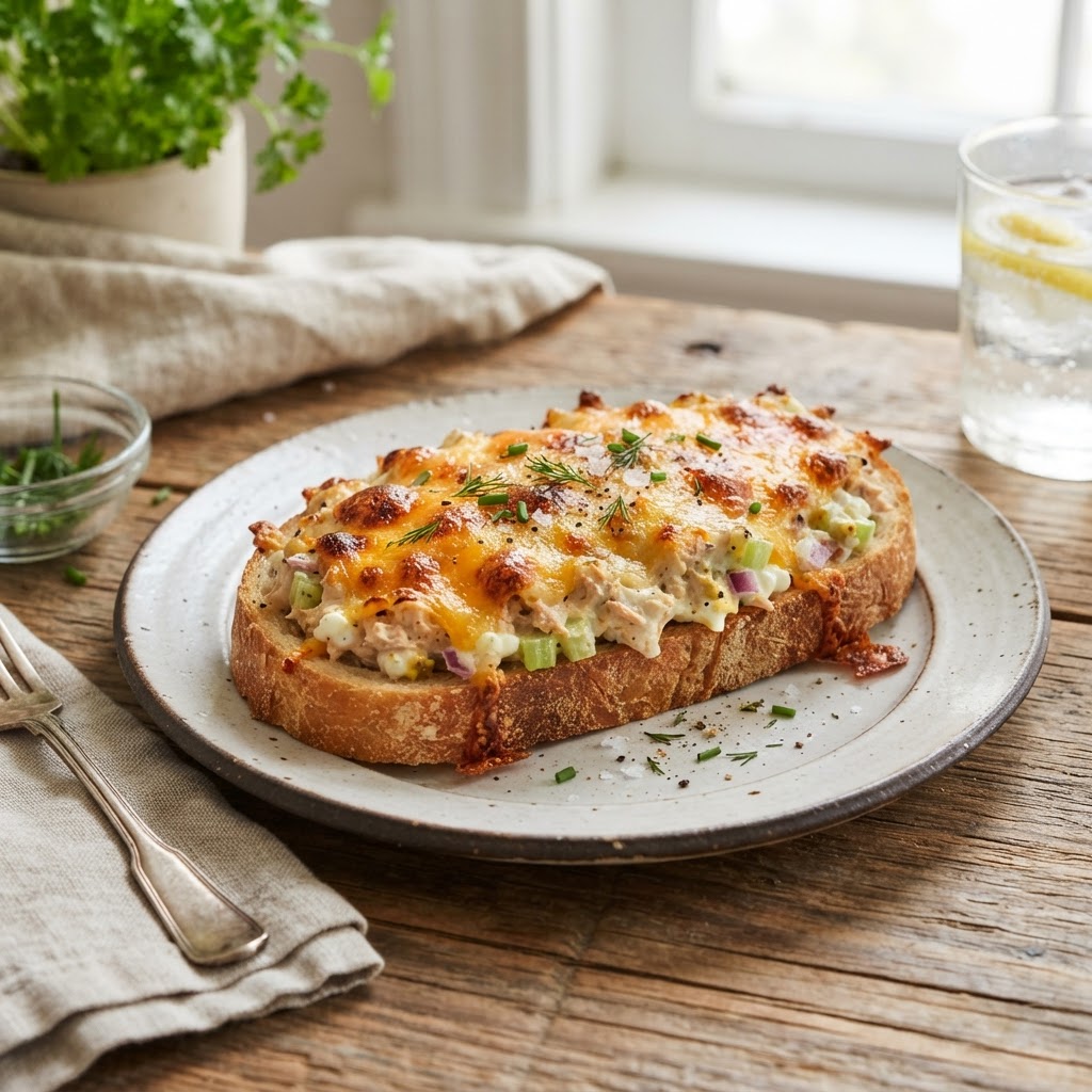 Cottage Cheese Tuna Melt Toast