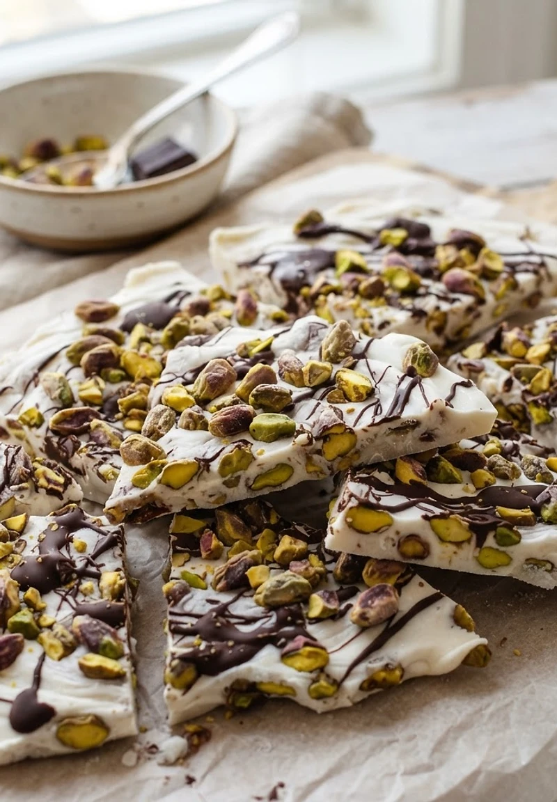 Pistachio Chocolate Yogurt Bark