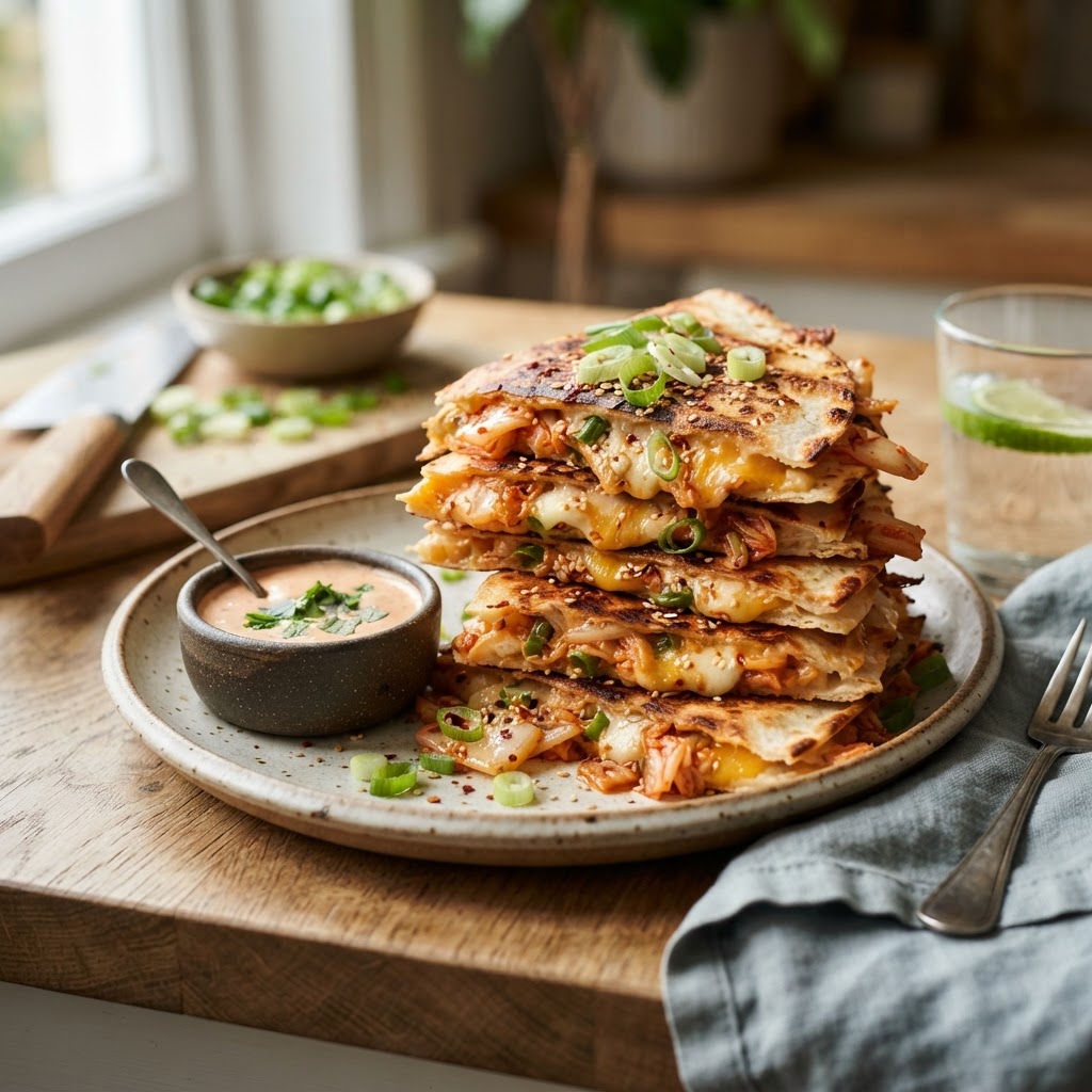 Kimchi Cheese Quesadillas