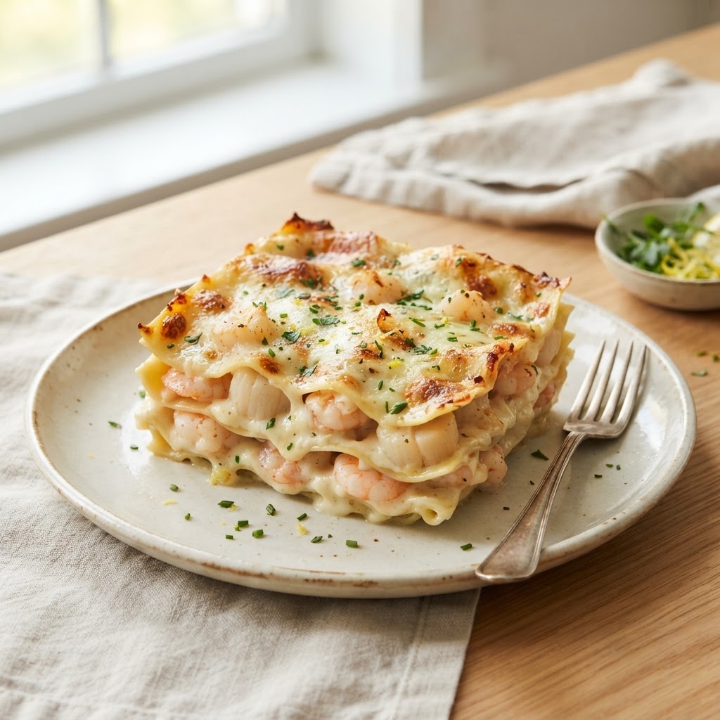 Creamy Scallop and Shrimp Lasagna