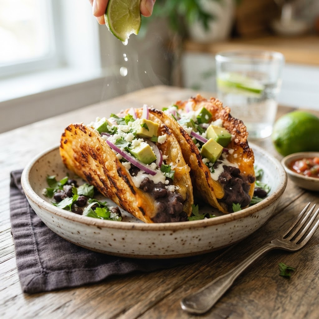 Crispy Black Bean Tacos