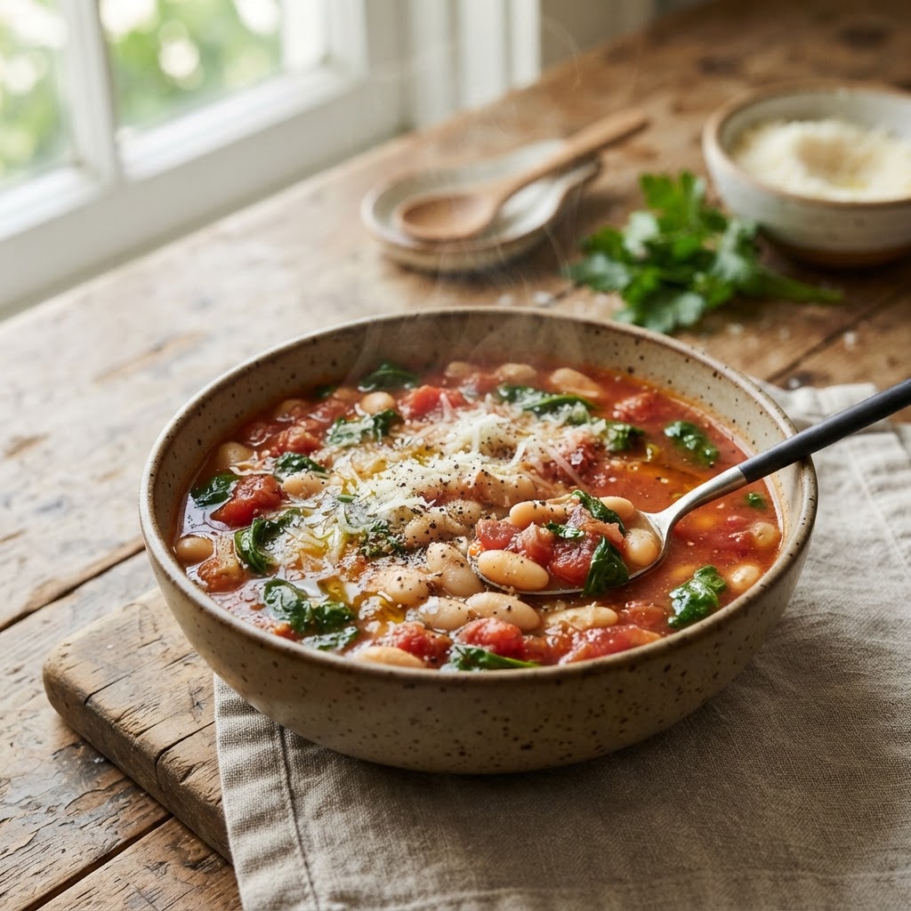 5-Ingredient White Bean Tomato Soup