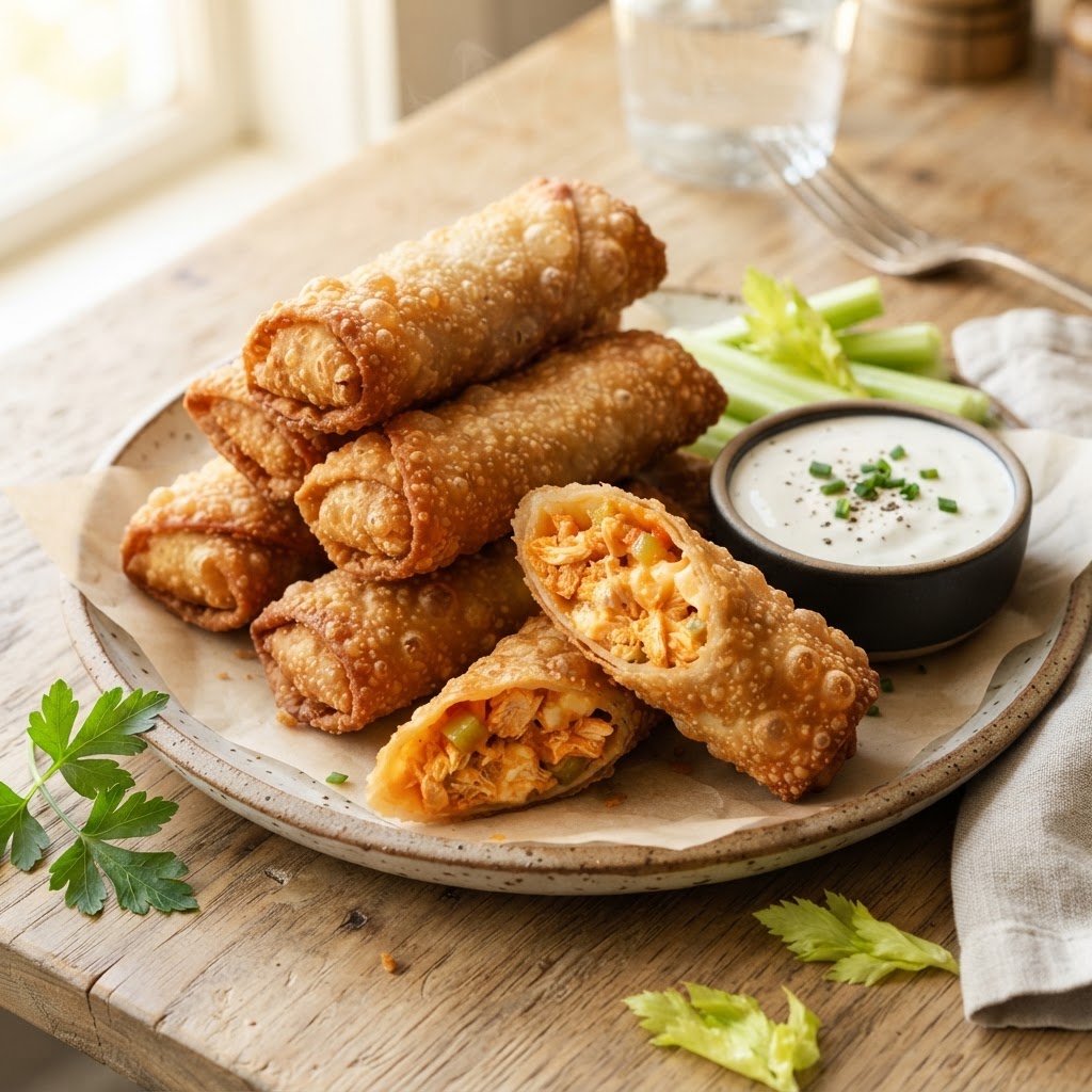 Air Fryer Buffalo Chicken Egg Rolls