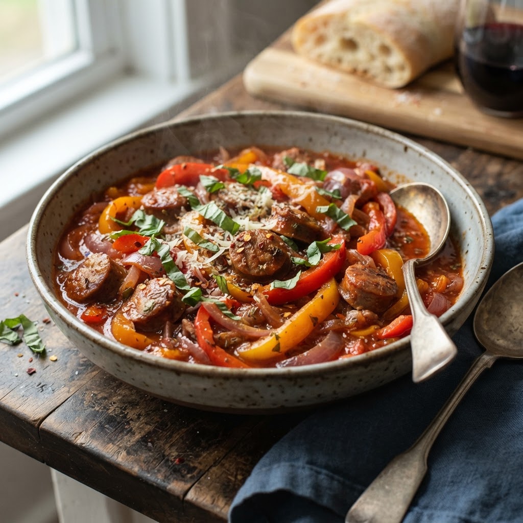 Slow Cooker Sausage and Peppers