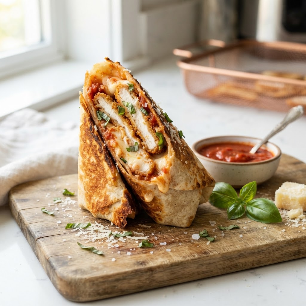 Air Fryer Chicken Parmesan Wraps
