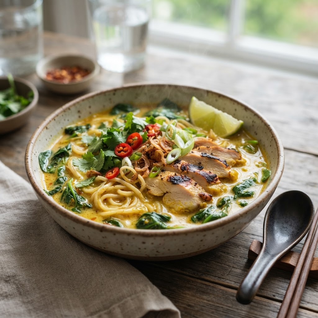 Creamy Coconut Curry Chicken Ramen