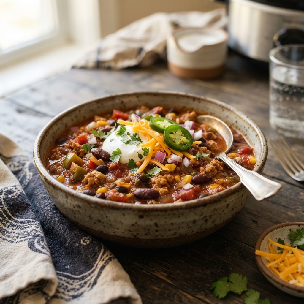 Slow Cooker Turkey Chili