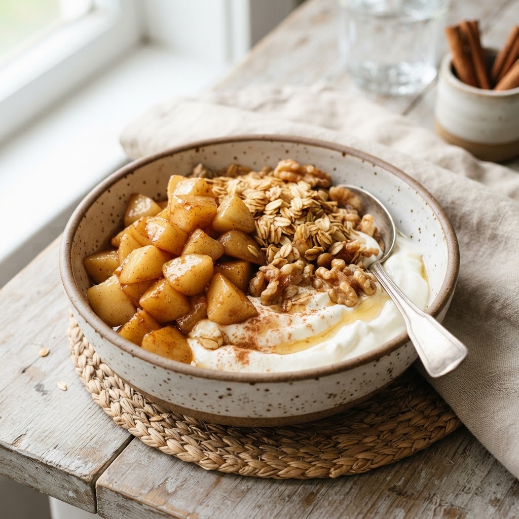 Apple Pie Yogurt Bowls with Cinnamon Oats