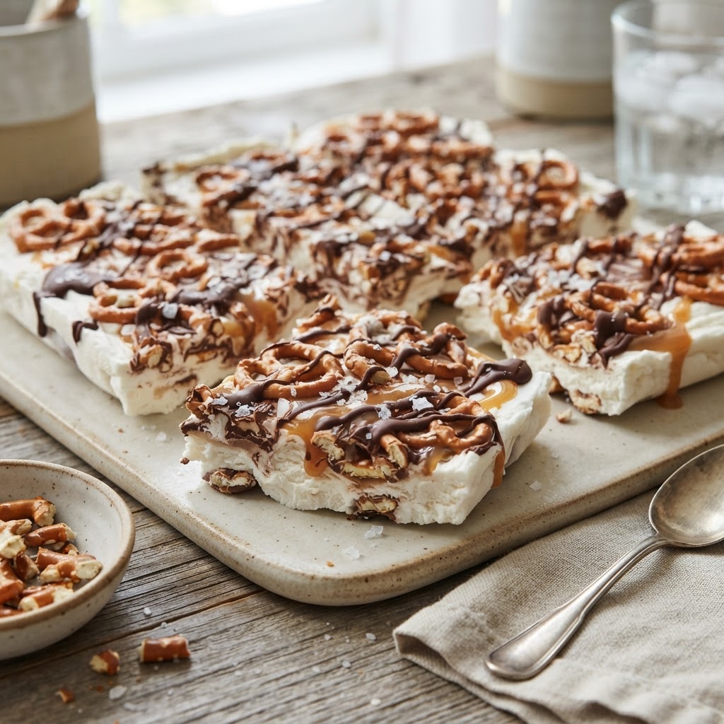 Salted Caramel Pretzel Yogurt Bark