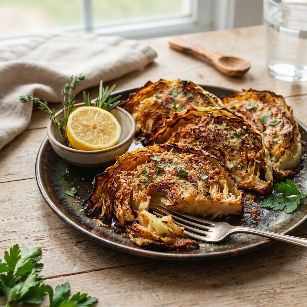 Crispy Parmesan Roasted Cabbage