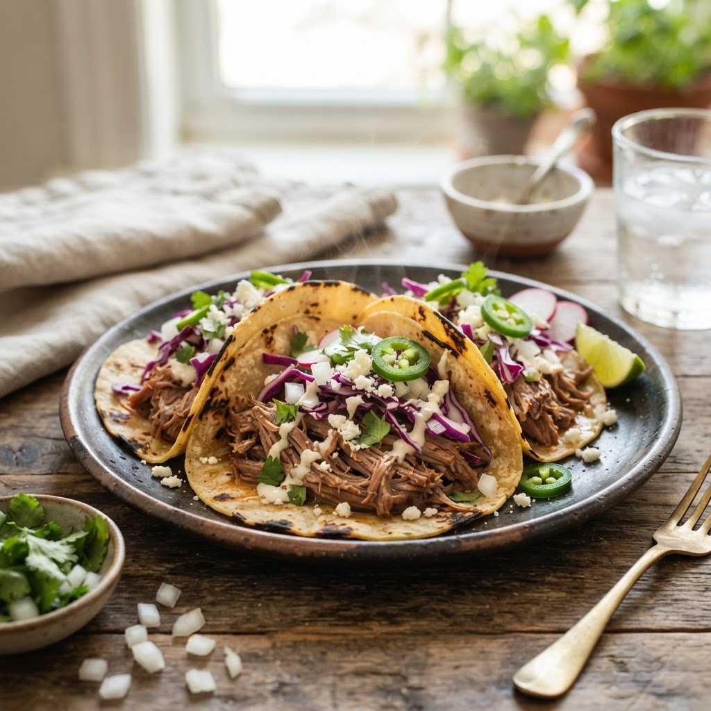 Cider Braised Pork Shoulder Tacos