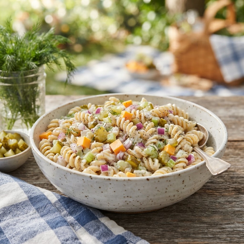 Dill Pickle Pasta Salad