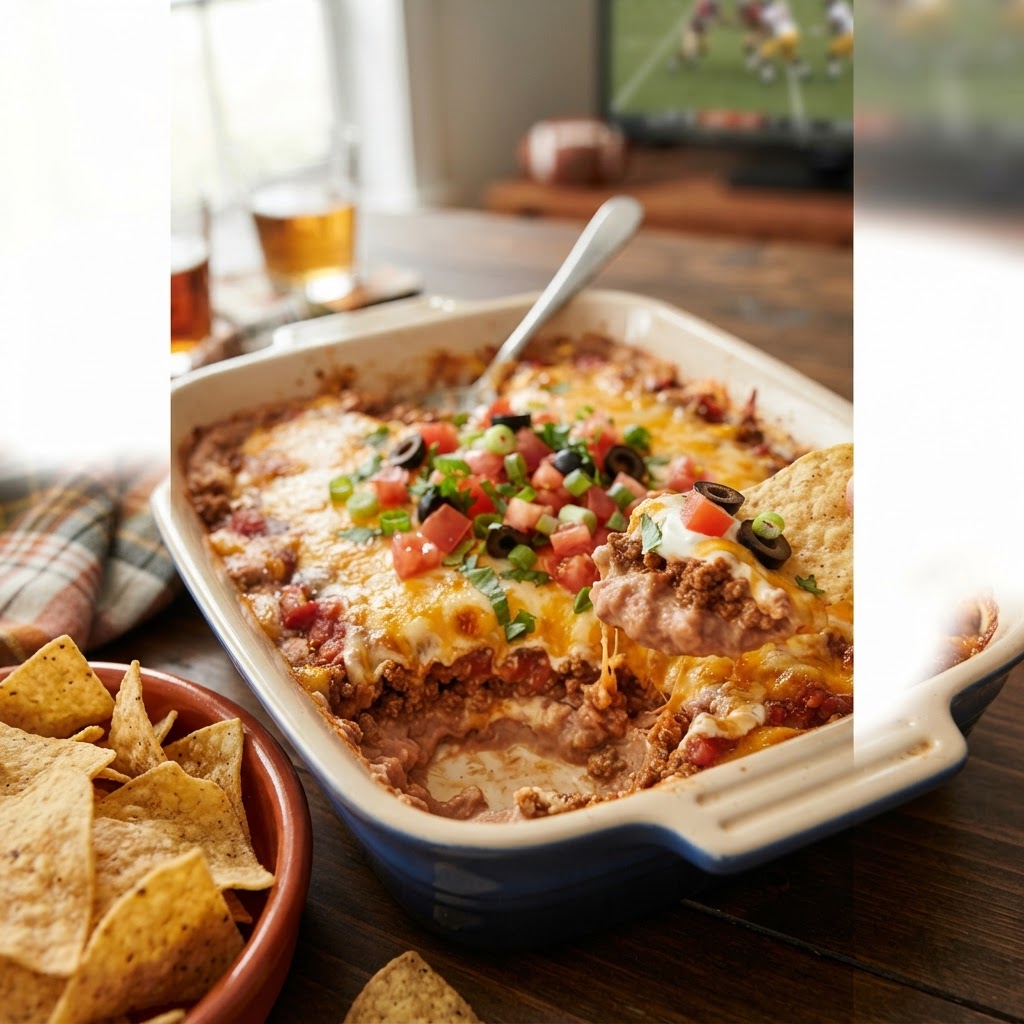 Baked Taco Dip with Ground Beef
