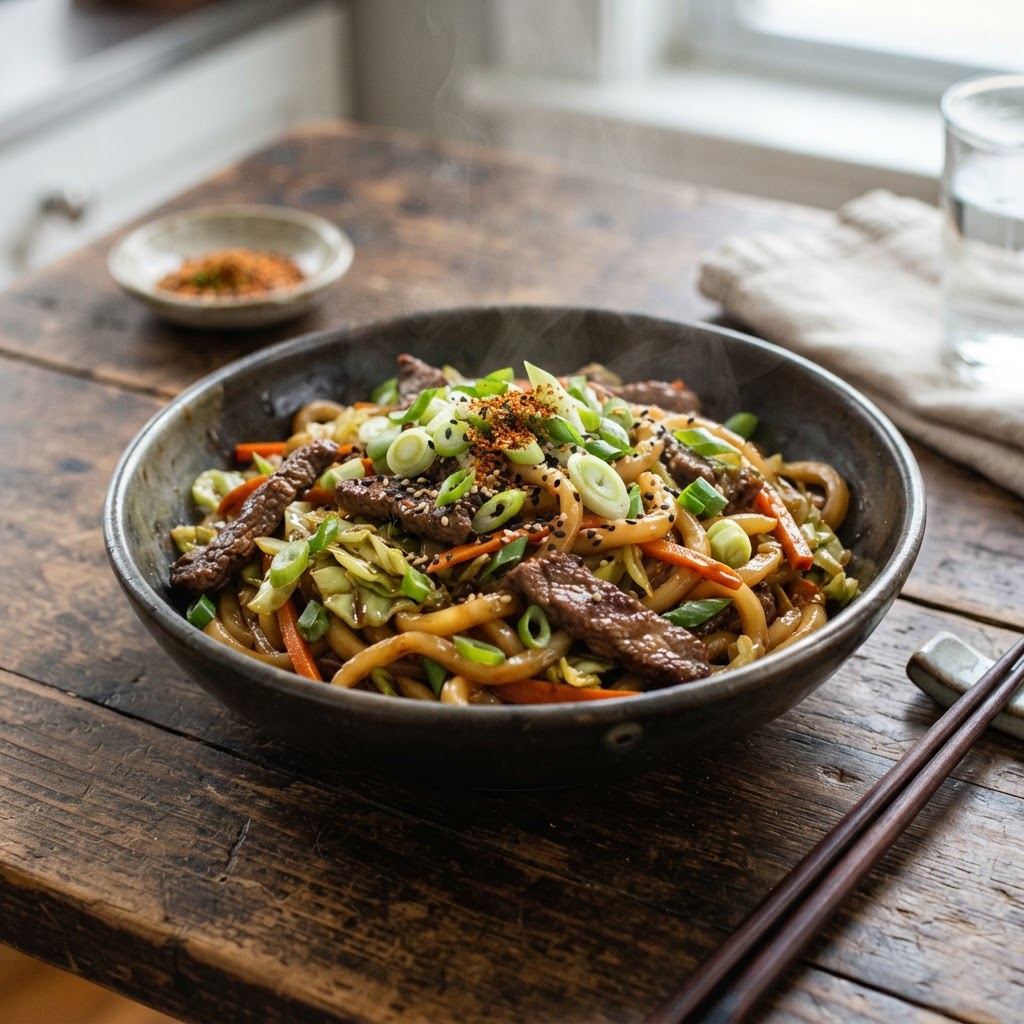 Japanese Beef Udon Stir Fry