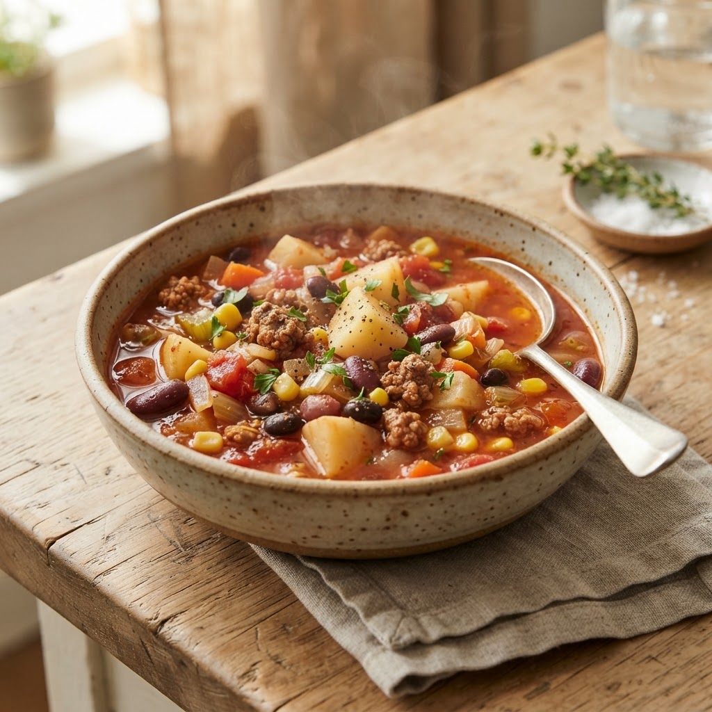 Smoky Cowboy Beef and Potato Soup