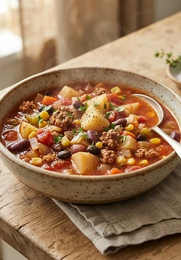 Smoky Cowboy Beef and Potato Soup
