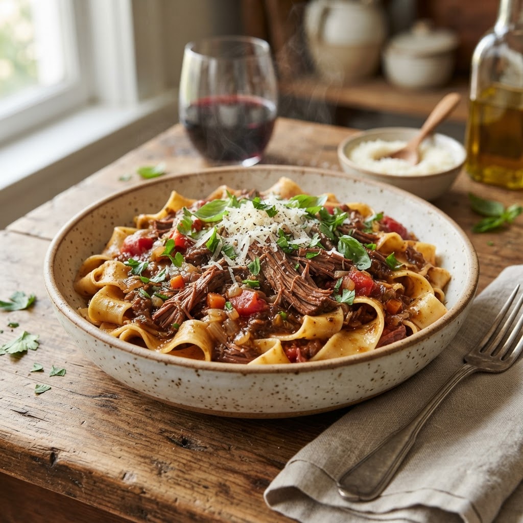 Slow Cooker Beef Ragu with Pappardelle