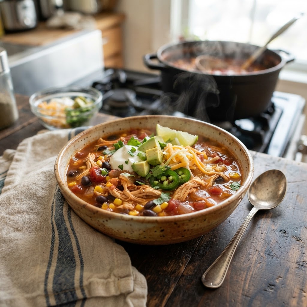 20-Minute Chicken Enchilada Soup