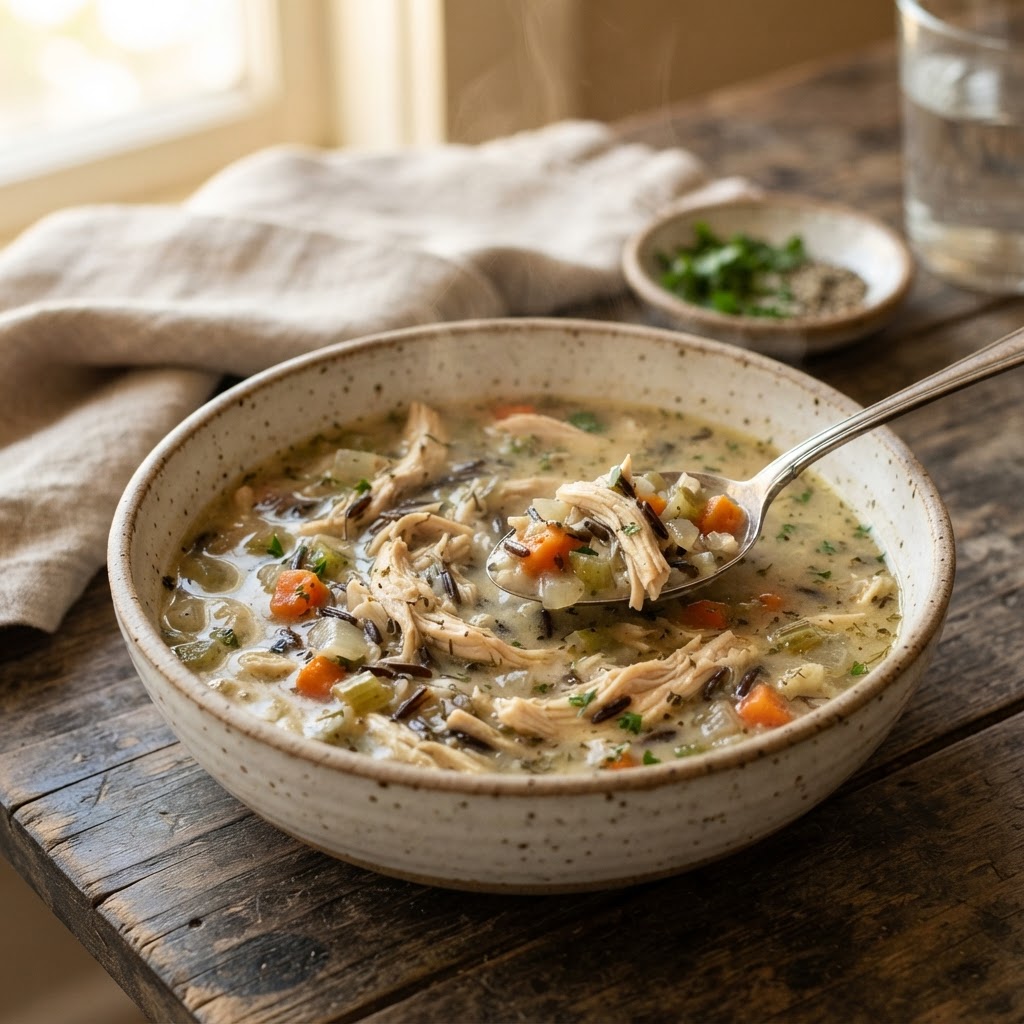 Slow Cooker Chicken and Wild Rice Soup