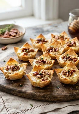 Maple Pecan Brie Phyllo Cups