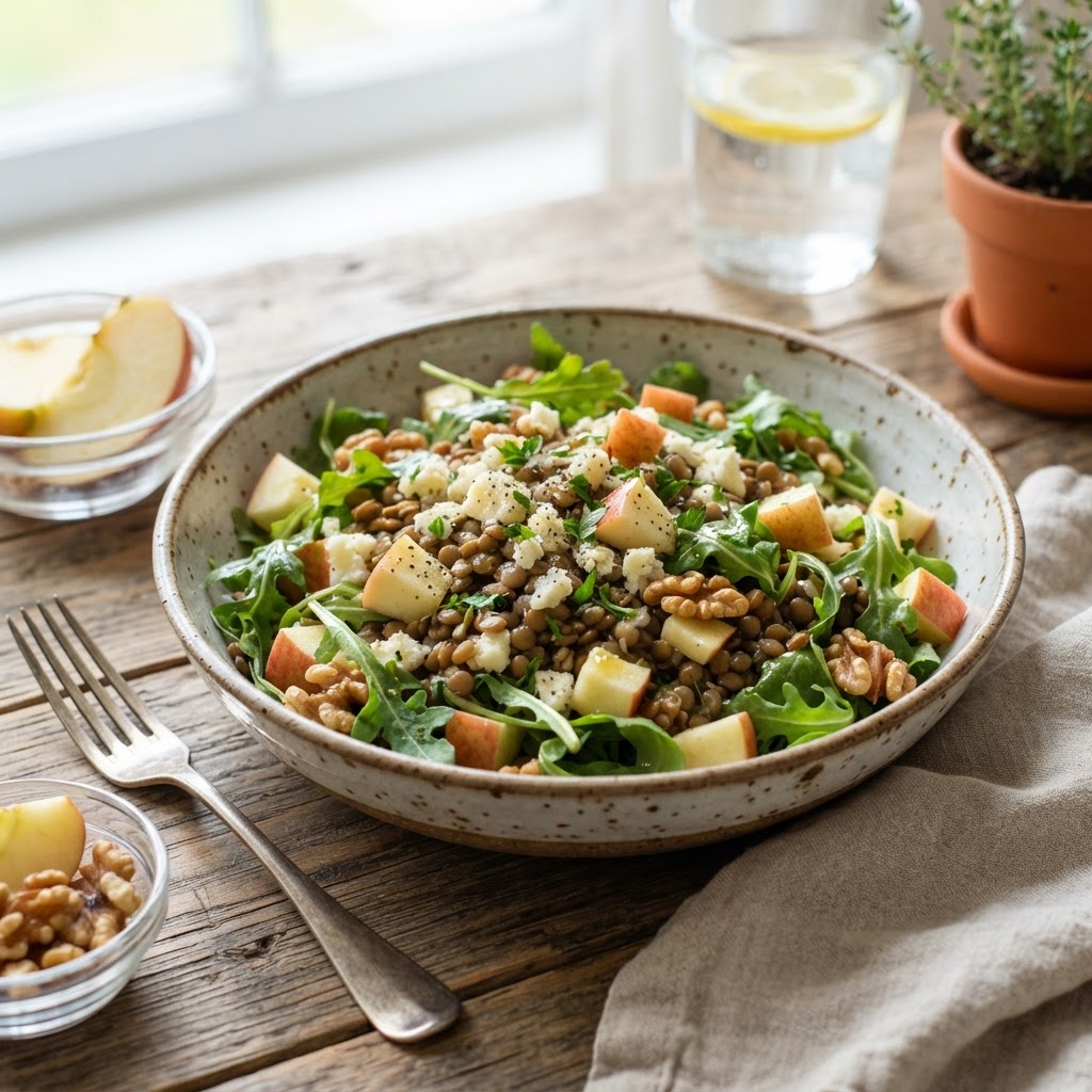 Apple Cheddar Lentil Salad