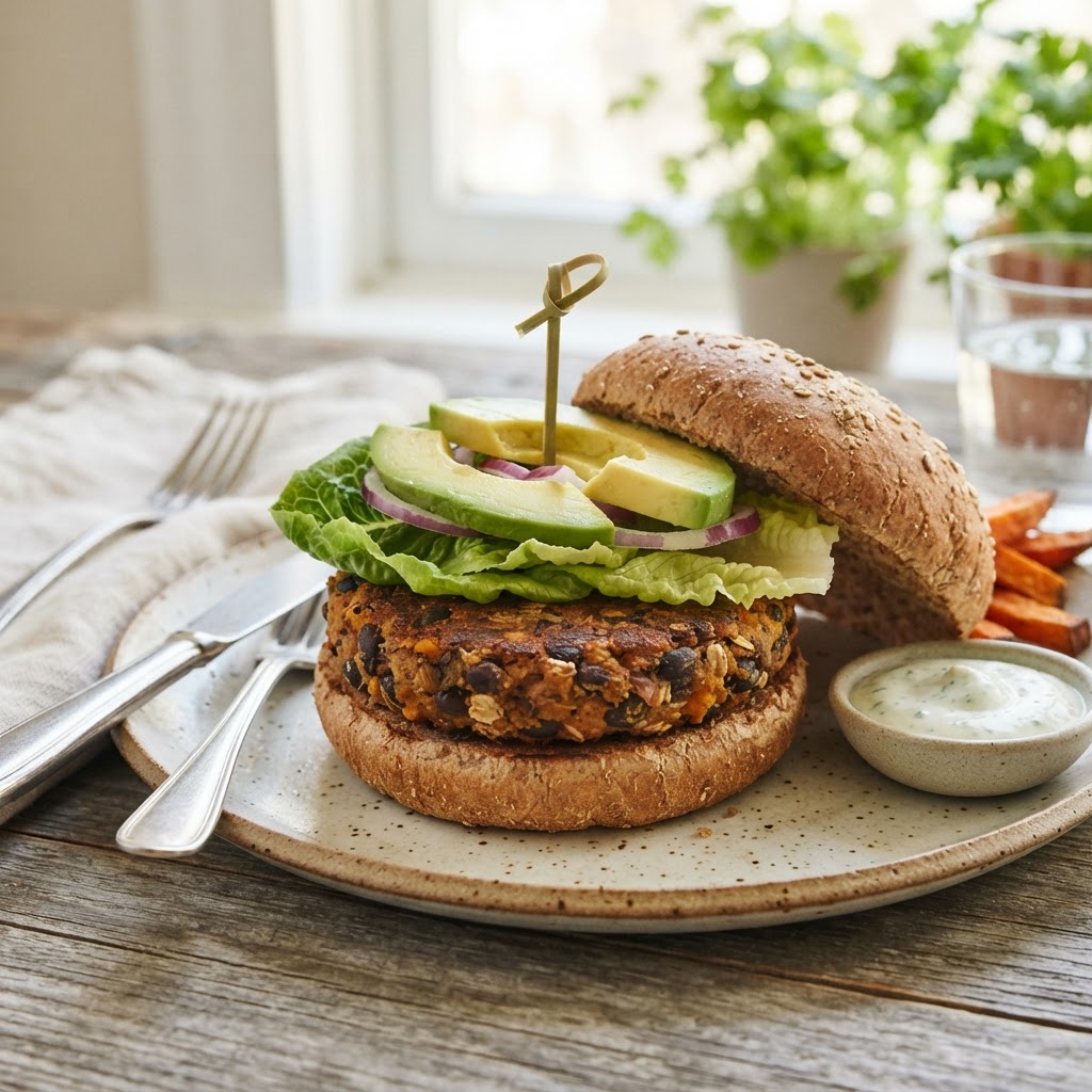 Black Bean Sweet Potato Burgers