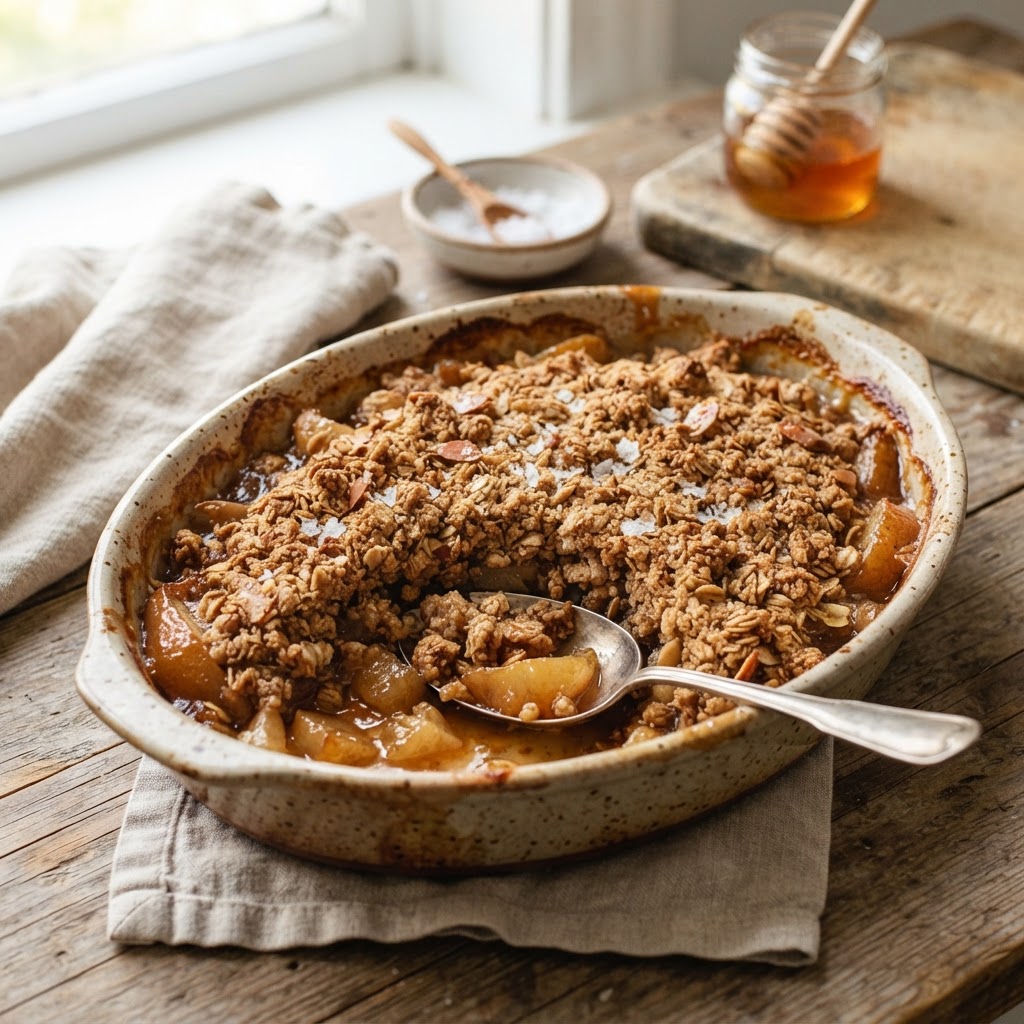 Salted Honey Pear Crisp