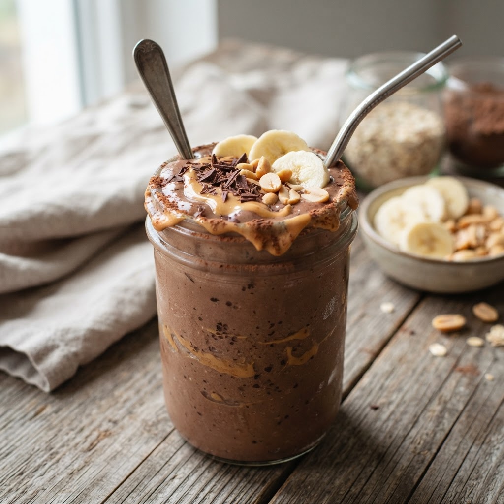 Chocolate Peanut Butter Banana Smoothie