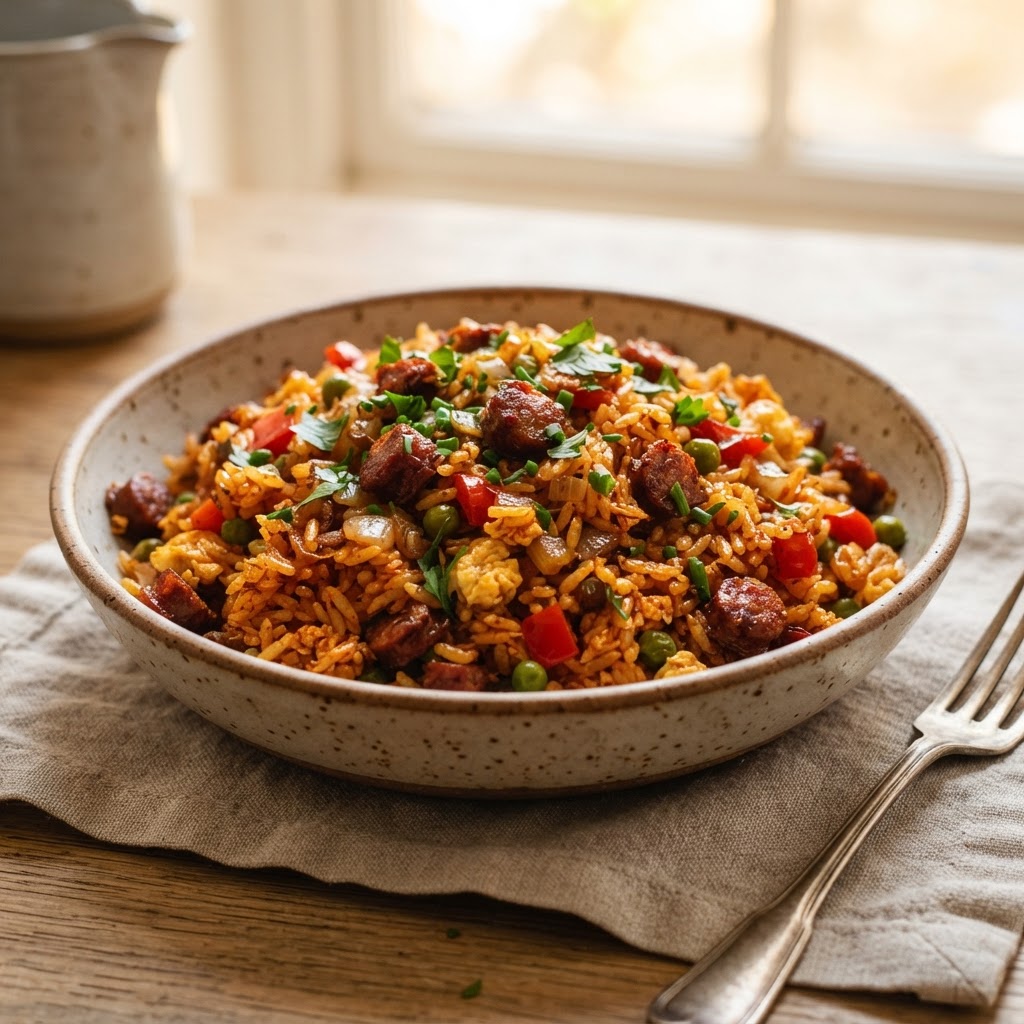 Chorizo Smoked Paprika Fried Rice