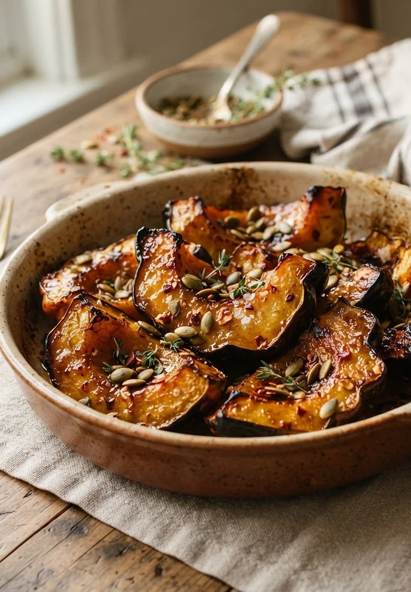 Maple Chili Roasted Acorn Squash