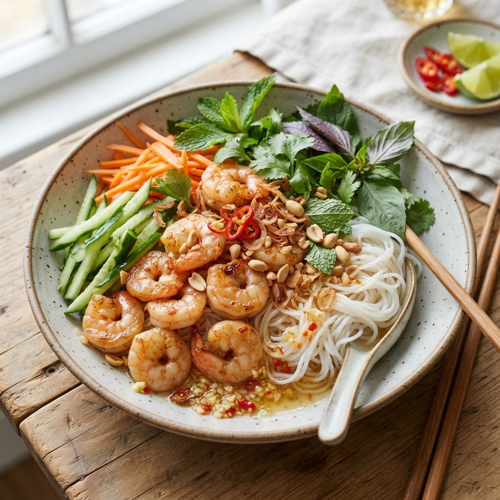Vietnamese Shrimp Noodle Bowls