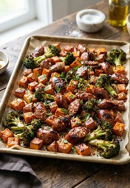 Hot Honey Sausage Sheet Pan Dinner