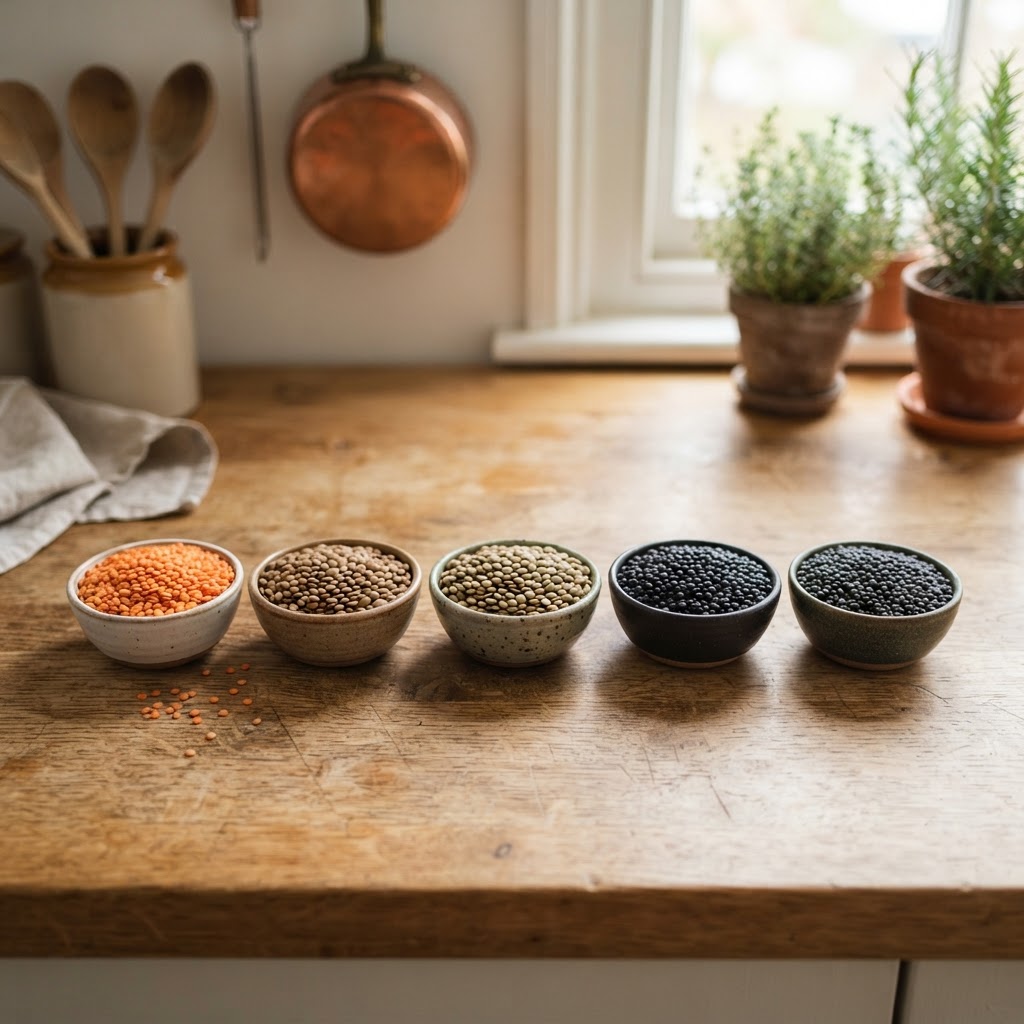 Lentil Types and Cooking Times: Red, Brown, Green, Black, and French