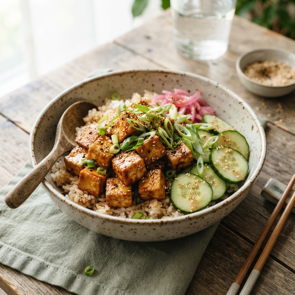 Miso Butter Tofu Rice Bowls