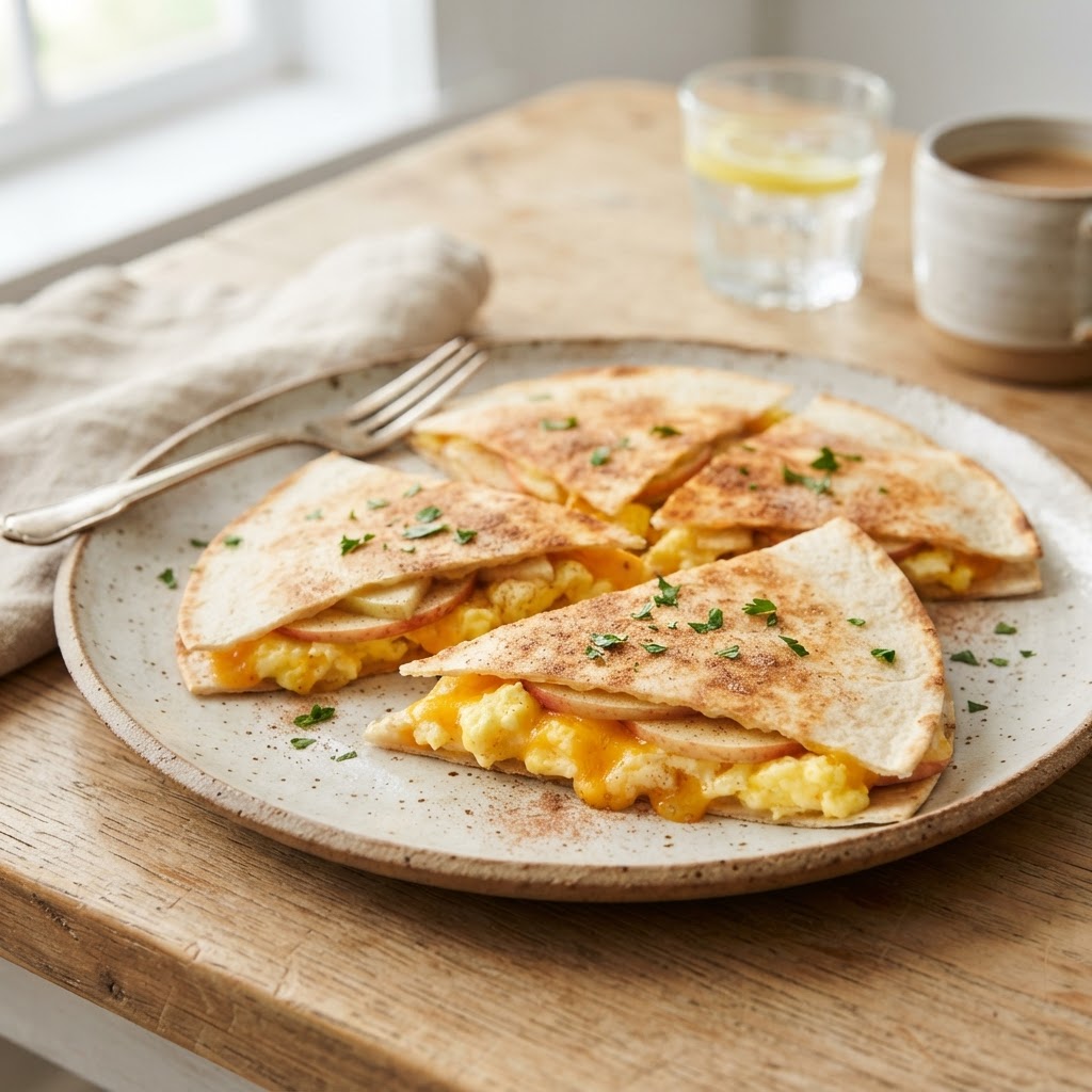 Apple Cheddar Breakfast Quesadilla