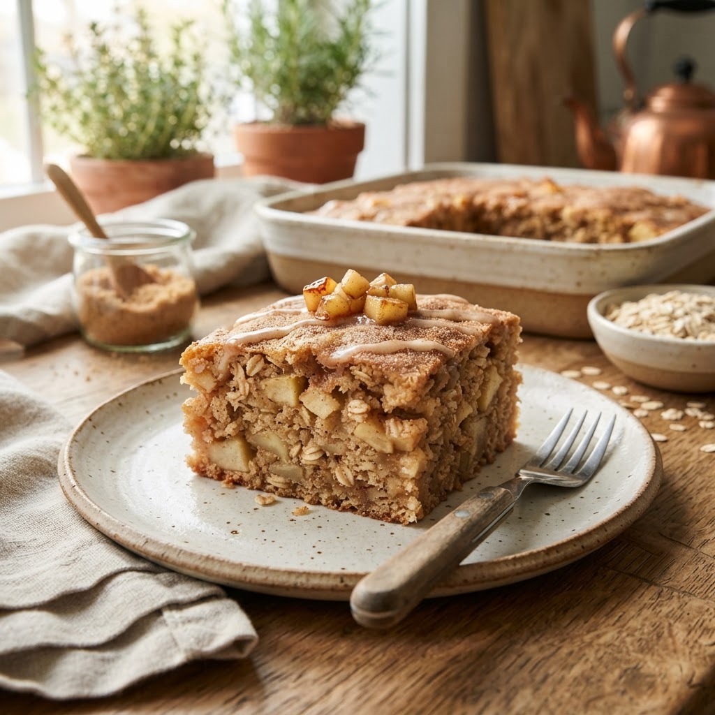 Apple Cider Oatmeal Snack Cake