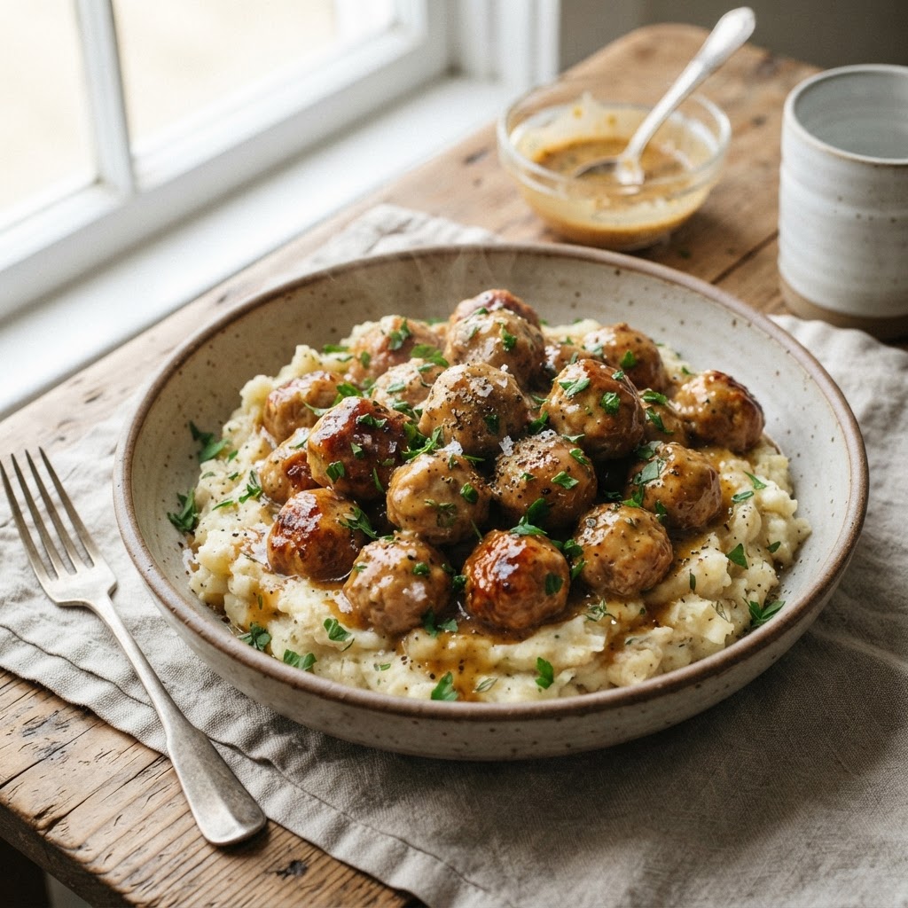 Maple Mustard Pork Meatballs