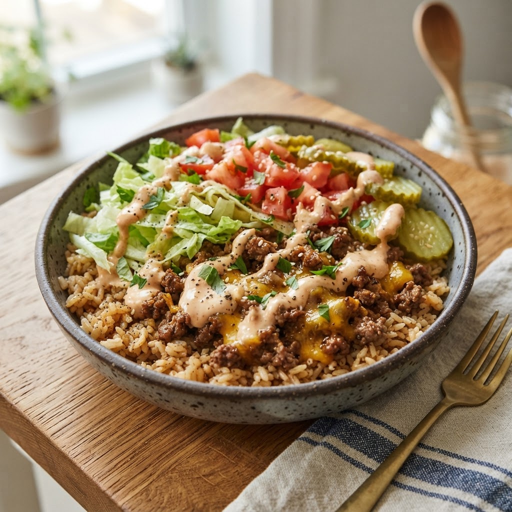 Cheeseburger Rice Bowls