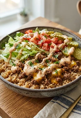 Cheeseburger Rice Bowls