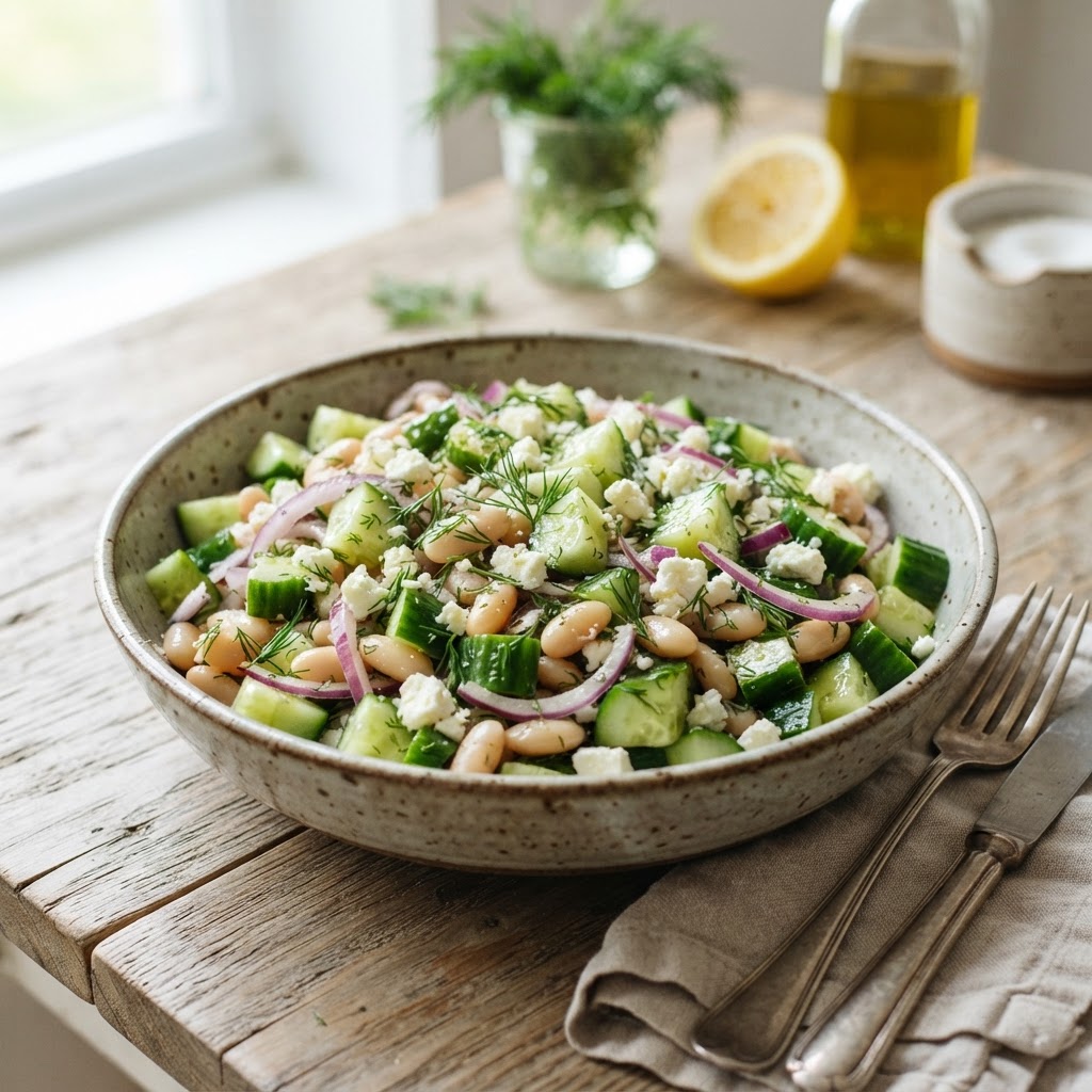 Cucumber White Bean Dill Salad