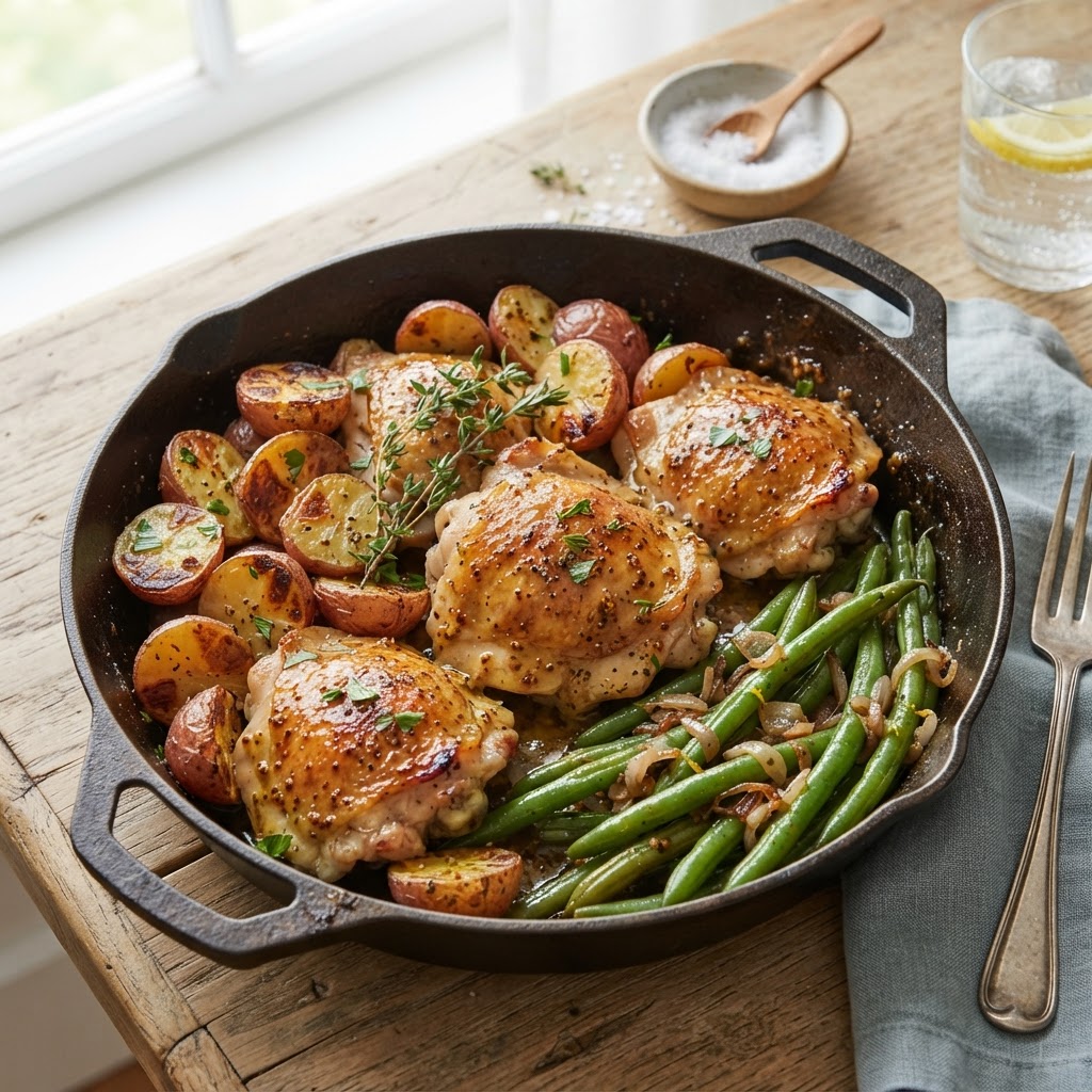 One-Pan Dijon Chicken and Green Beans