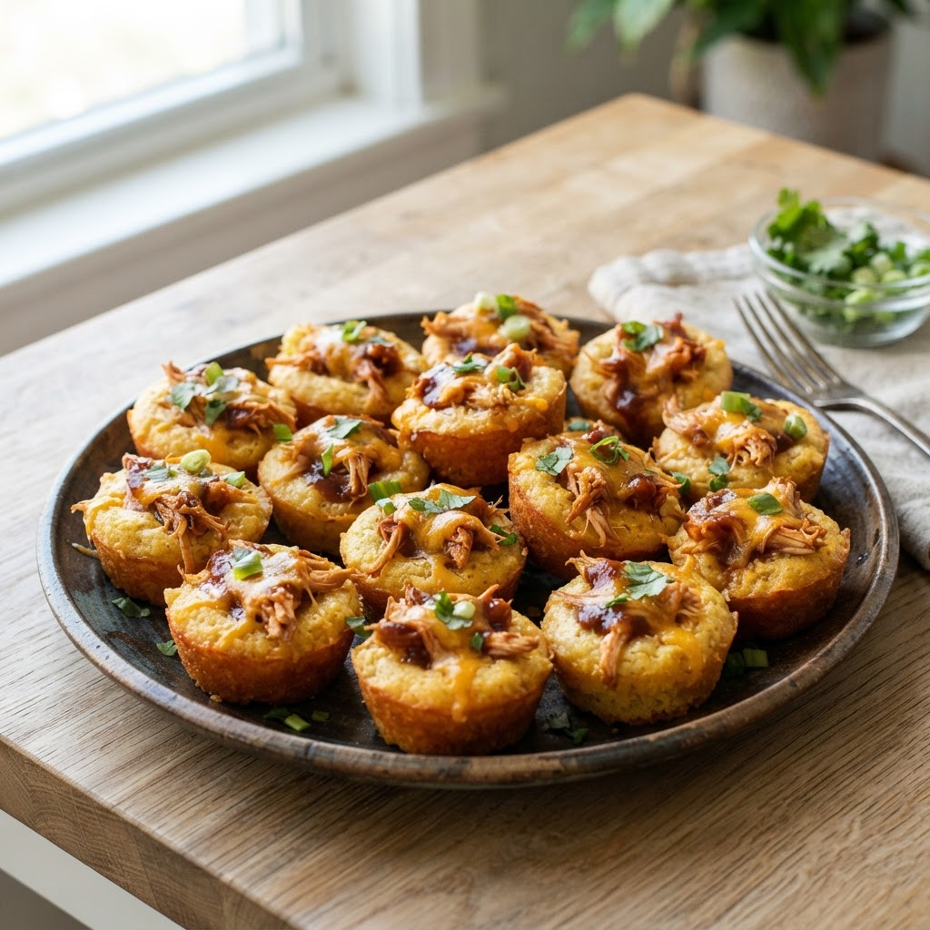 BBQ Chicken Cornbread Bites