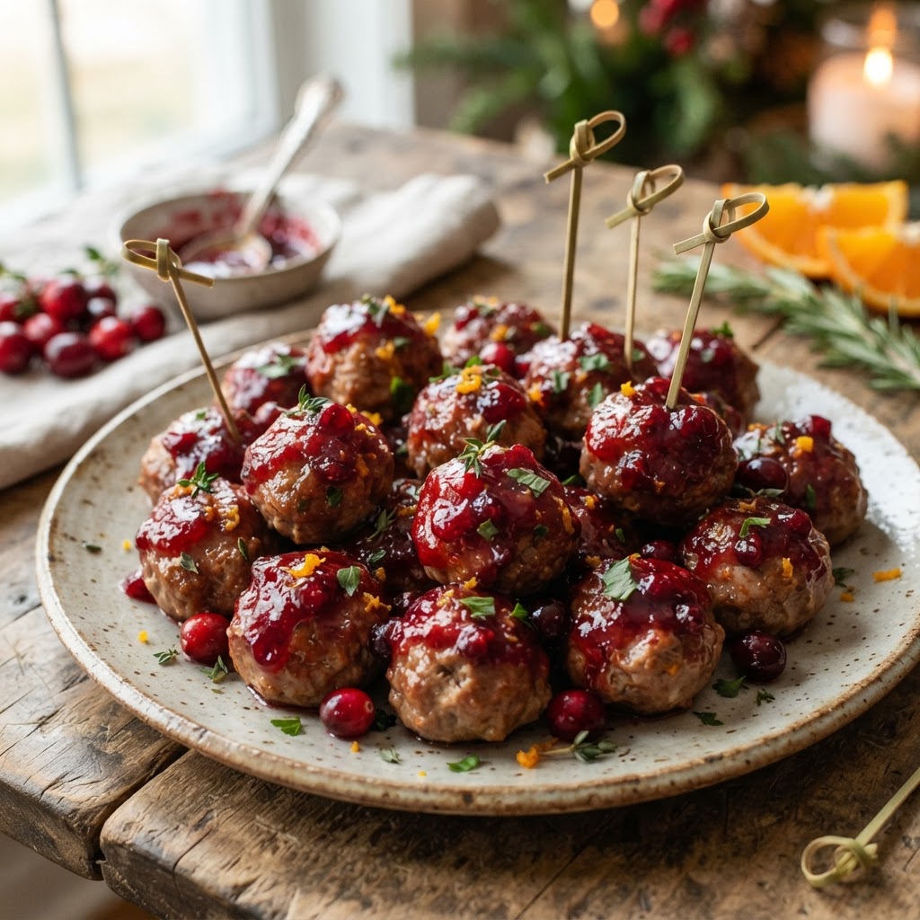 Cranberry-Orange Turkey Meatballs
