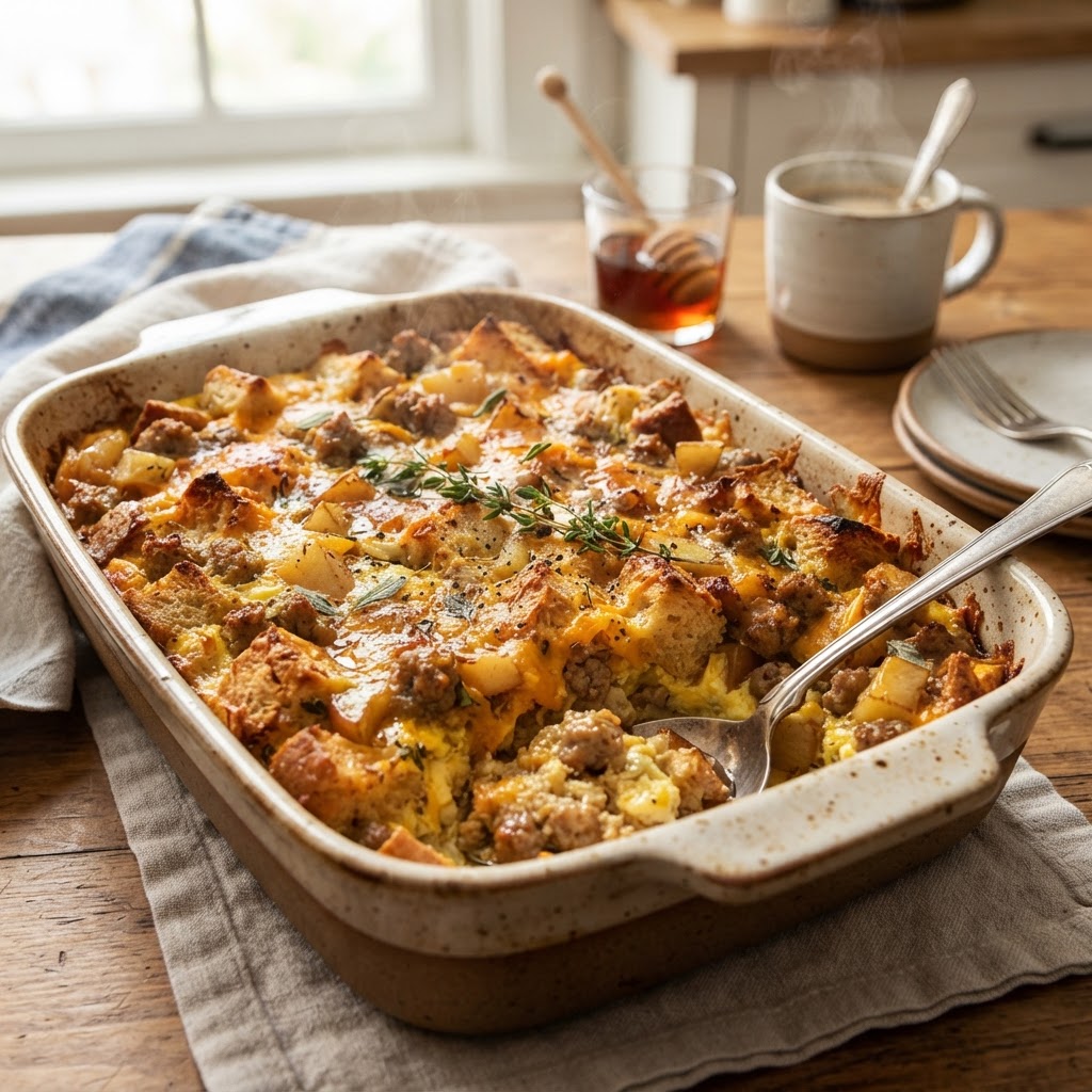 Maple Apple Sausage Breakfast Bake