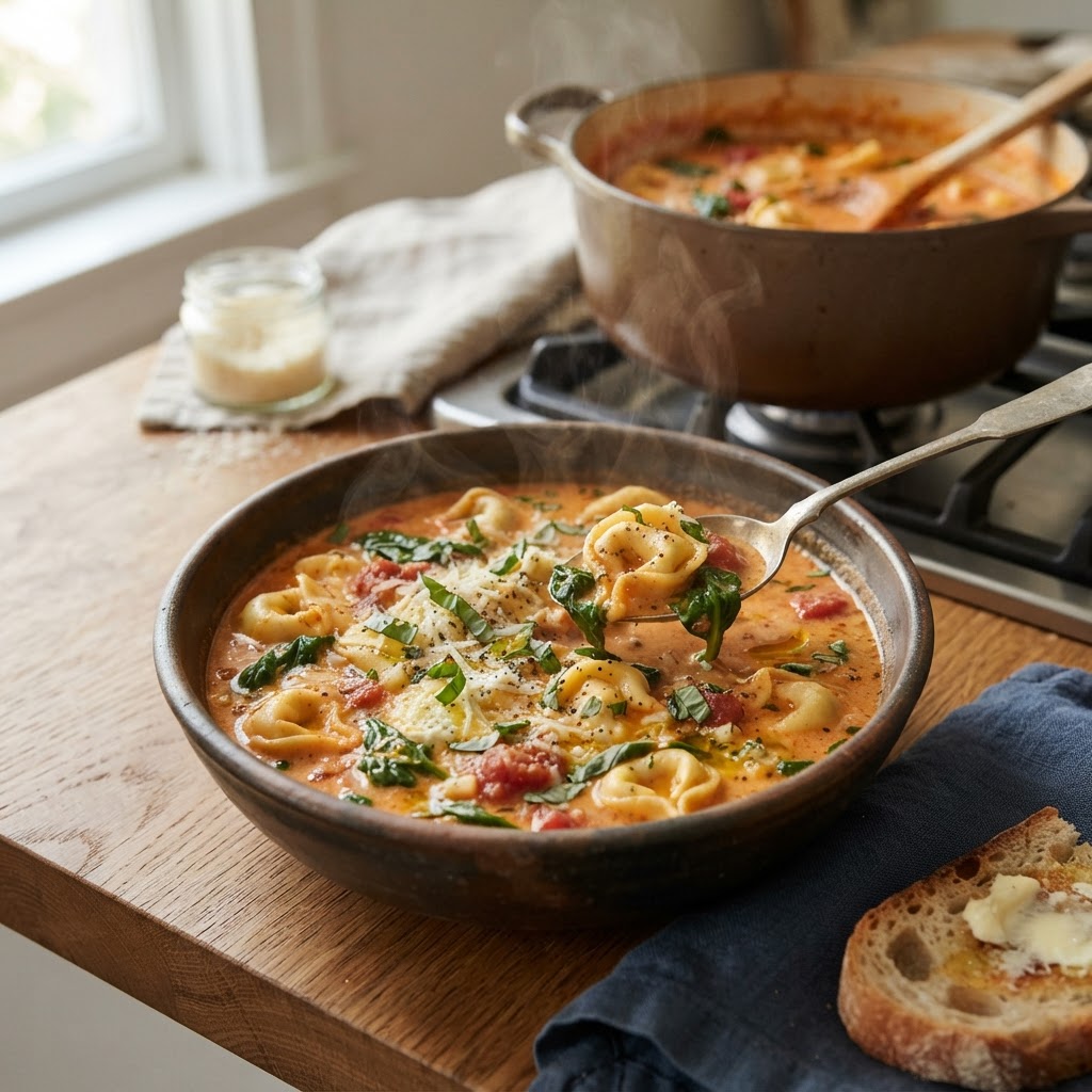 Creamy Tomato Tortellini Soup