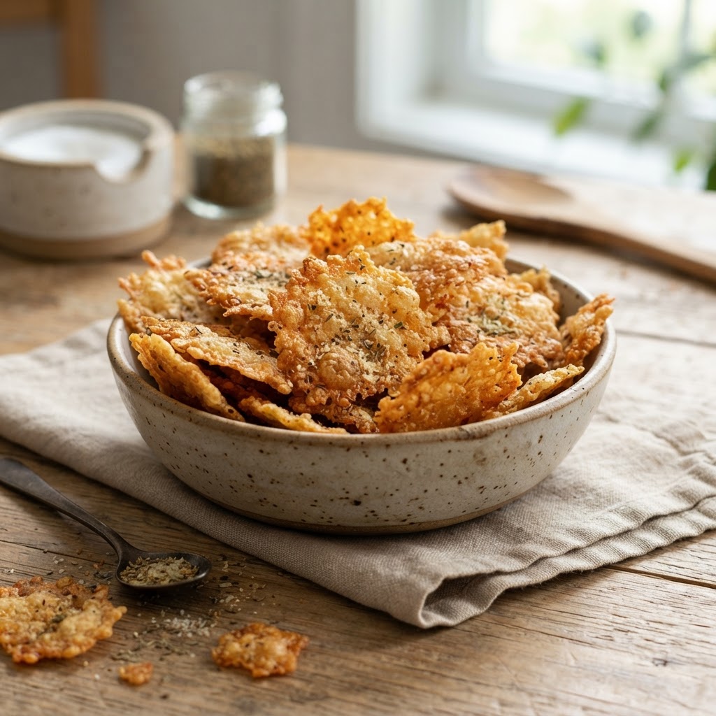 Crispy Cottage Cheese Chips