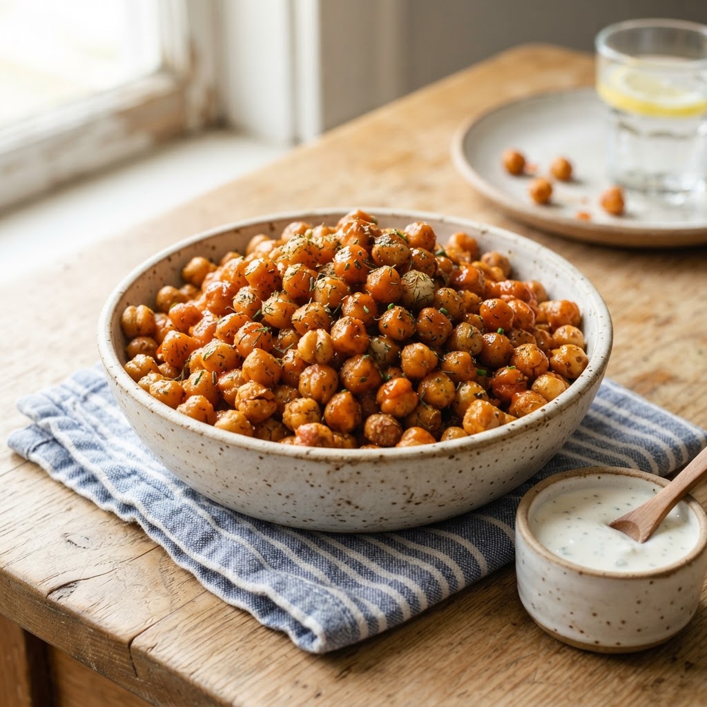 Crispy Buffalo Ranch Chickpeas