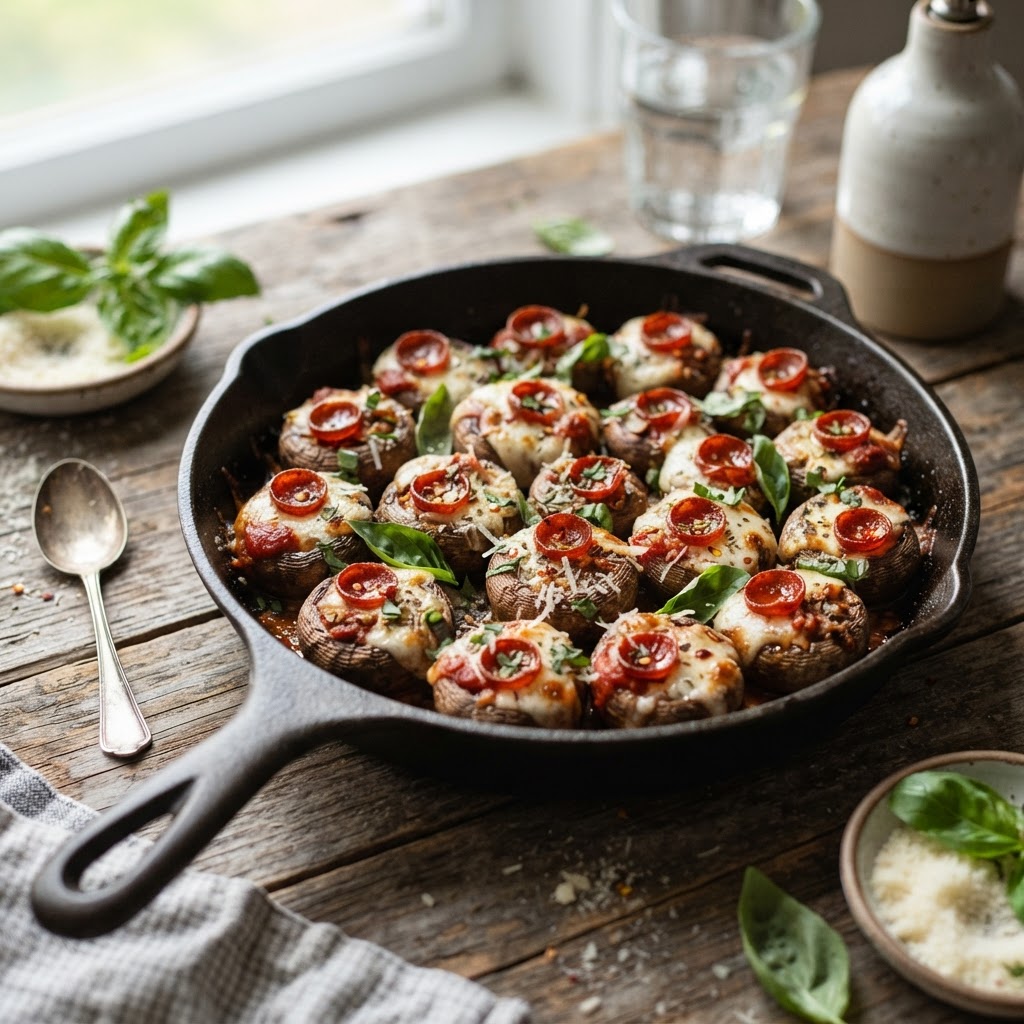 Pizza Stuffed Mushrooms