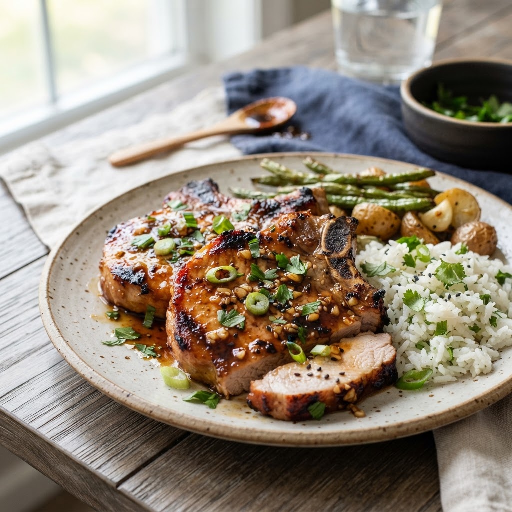 Air Fryer Honey Garlic Pork Chops