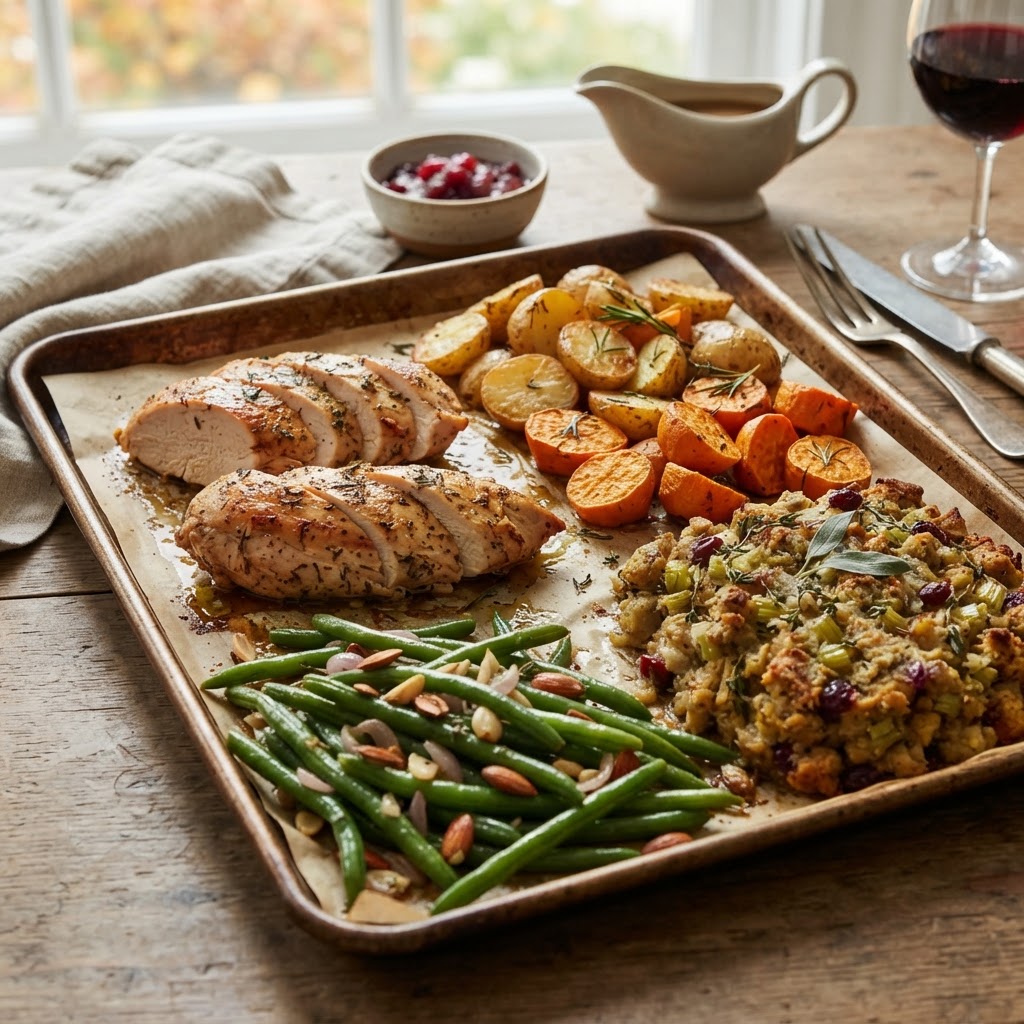 Sheet Pan Thanksgiving Dinner for Two